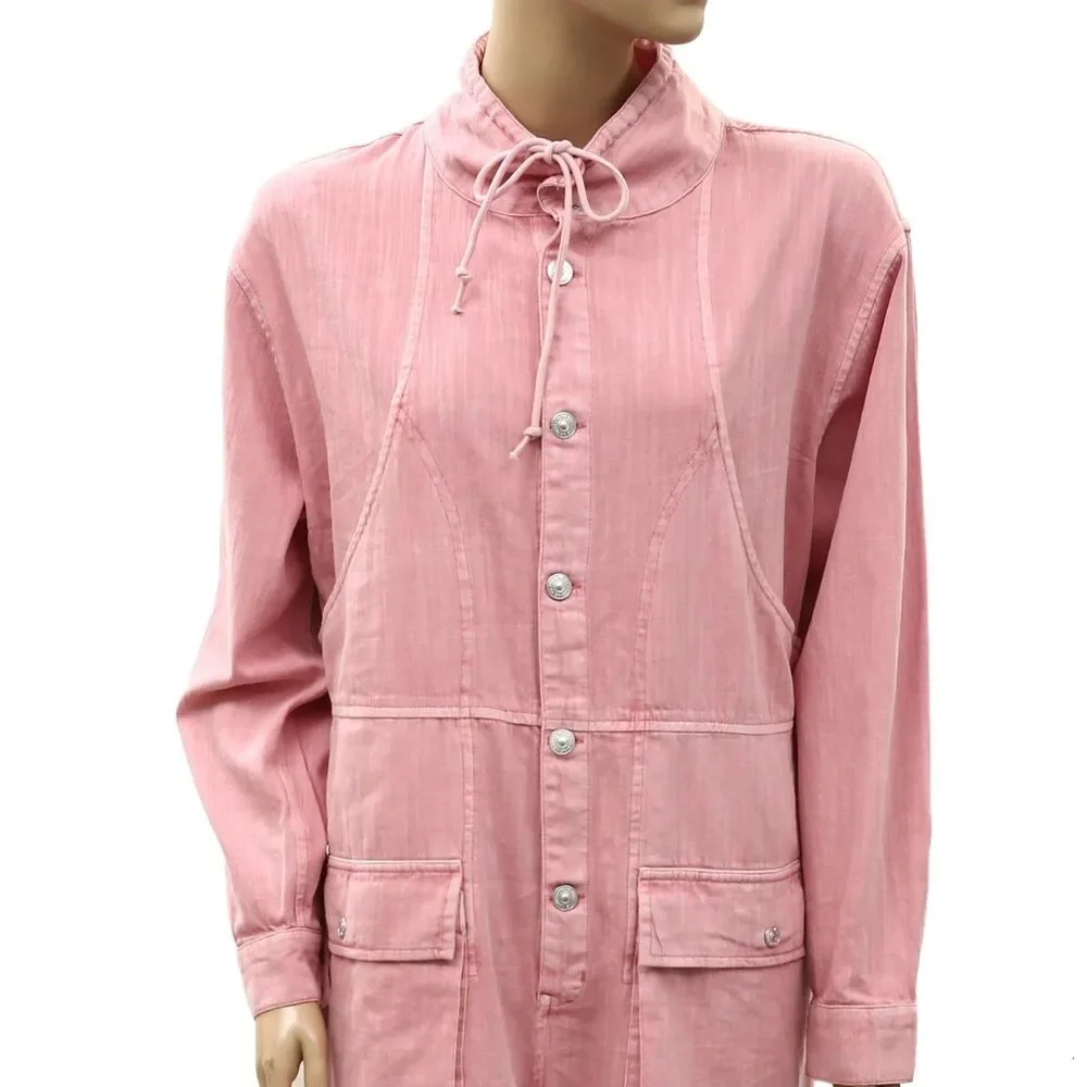 Free People We The Free High-Line One-Piece Jumpsuit Twill Dress Cotton S 288467